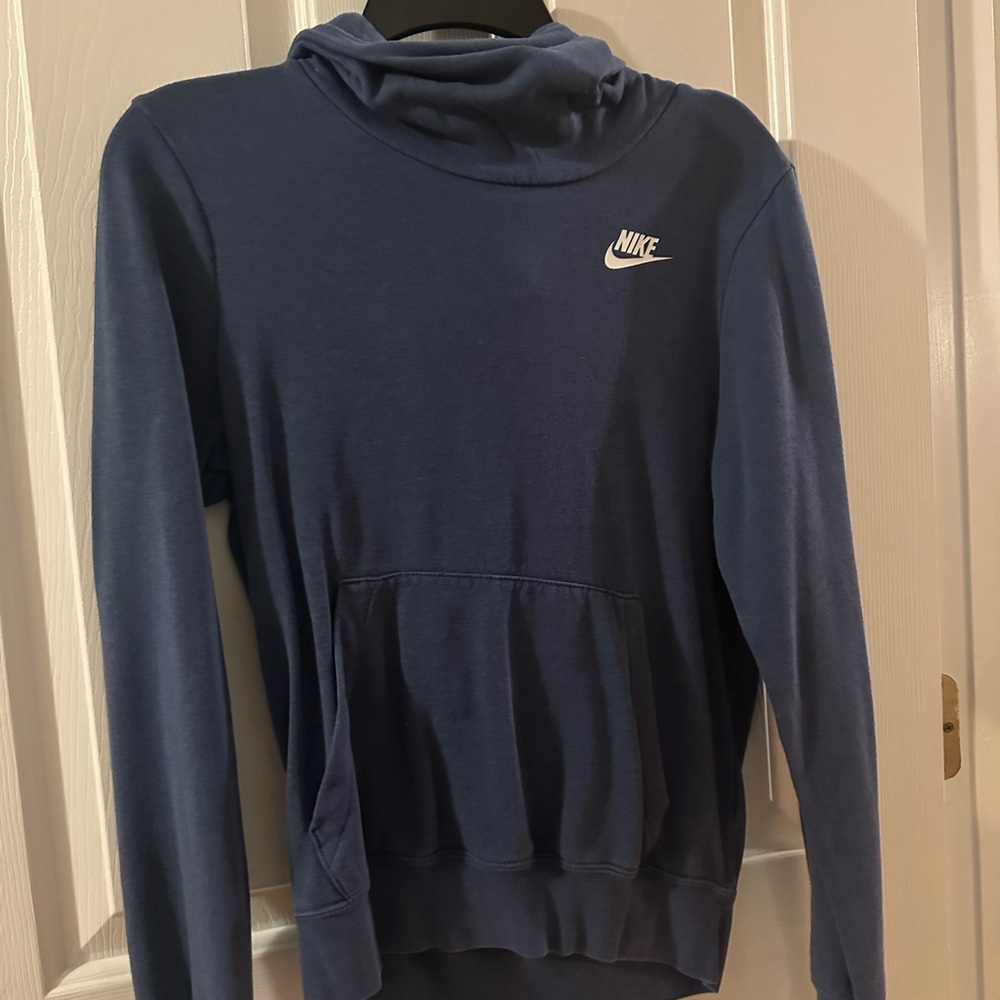 Nike Draped Collar Navy Athletic Sweater